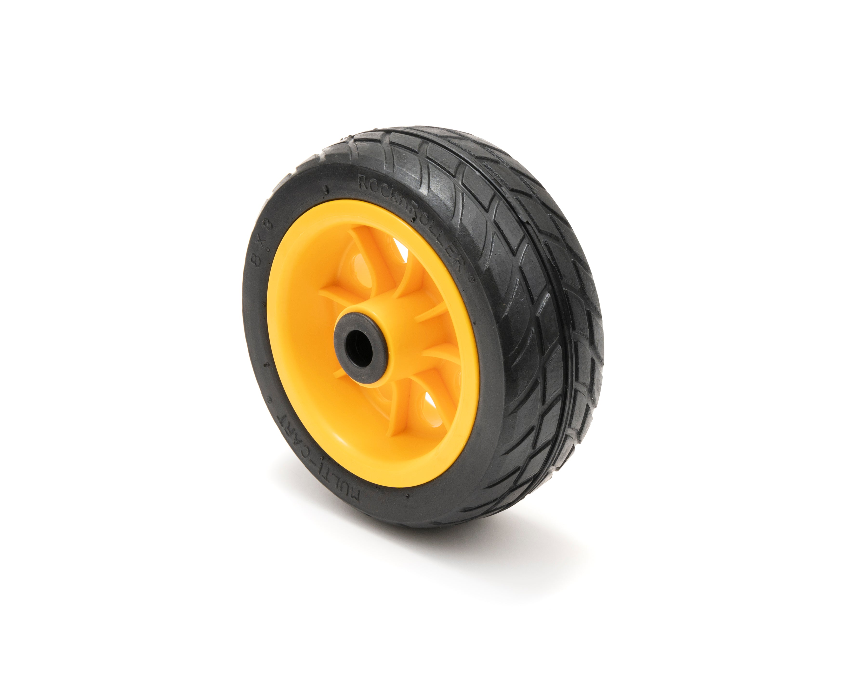 1 RockNRoller® Multi-Cart® R2RT RWHLS8X3 wheel with yellow hub