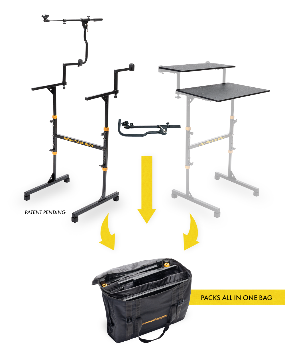 RockNRoller RCK-1 Compact Keystand | Portable 2-Tier Travel